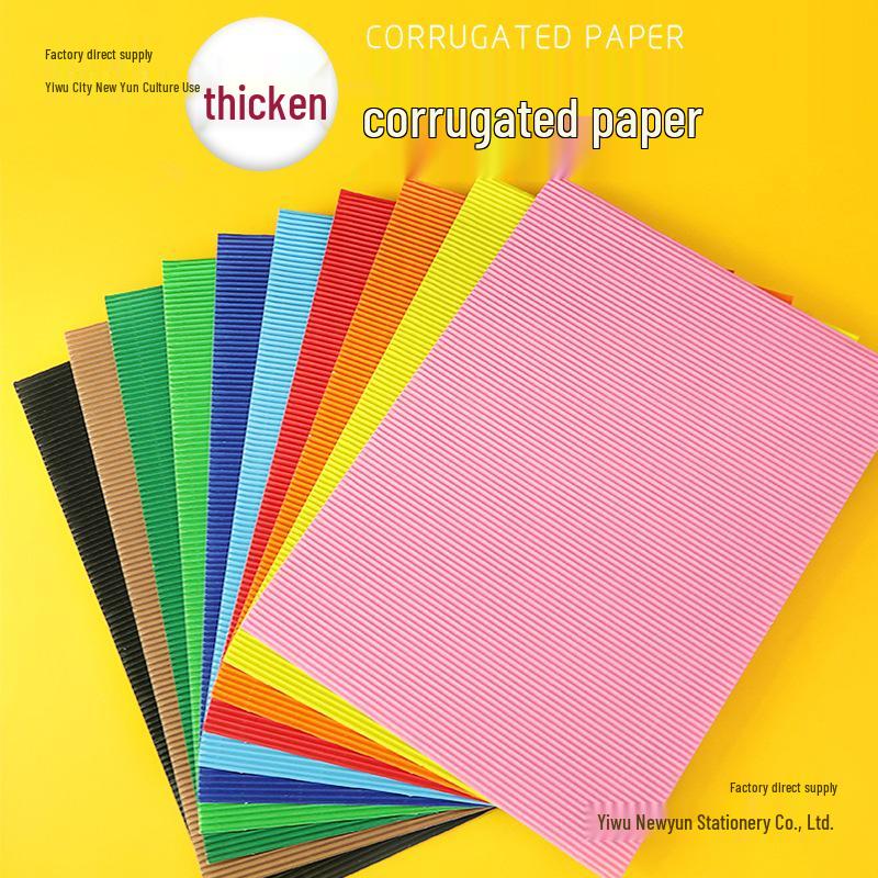 A4 Color Corrugated Paper for Kindergarten DIY Crafts - Thickened 3D Color Paper for Students