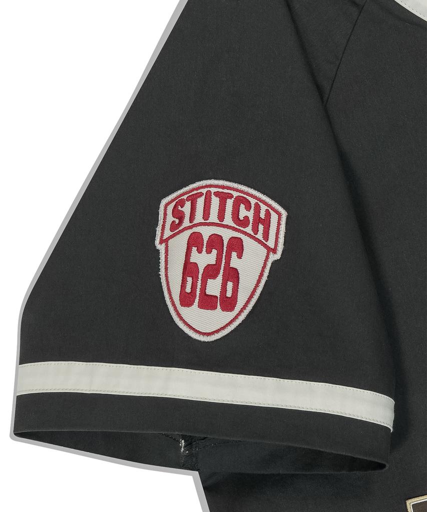 Sun Love [Stitch] Wappen Baseball Shirt Charcoal