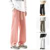 Spring and autumn new long pants men's loose and versatile drawstring straight two bars sports drape sweatpants men