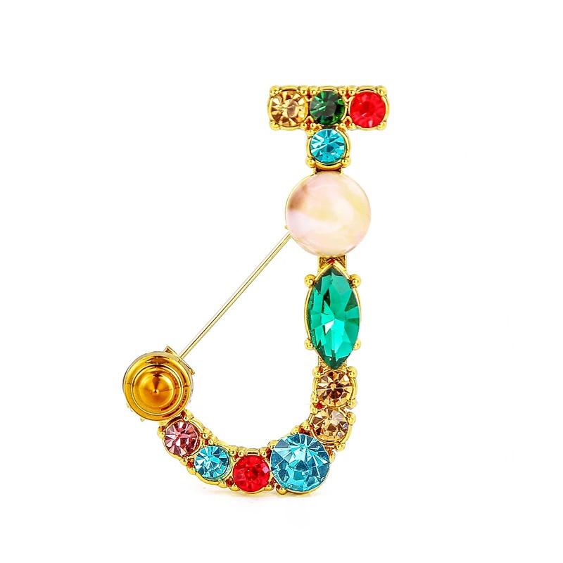 1PC 26 Letters Colorful Jewelry Gifts for Women Alphabet Brooch A-Z Rhinestone Letter Pin