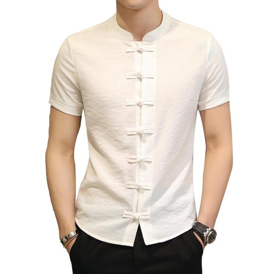 Traditional Chinese Tang Suit Men Plus Size Summer Short Sleeve Kung Fu Uniform