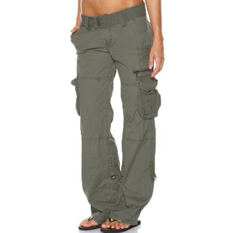 Retro French Wide-Leg Women's Cargo Pants with Multi-Pocket Design - European & American Style, Casual and Loose Fit