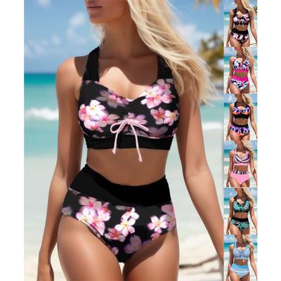 Summer New Halter Bow Swimsuit Ladies Fashion Sexy Bikini Swimsuit Beach Bikini Two-piece Set S-5XL