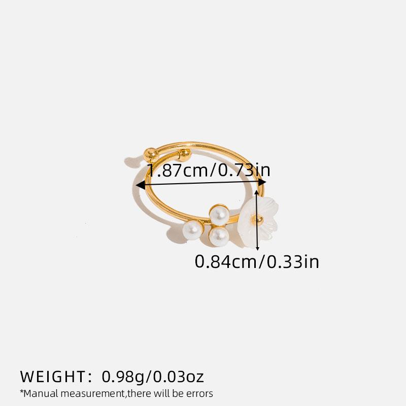 Stainless Steel Rings Combination Ring Flower Shape Elegance Open Rings For Women Jewerlry High-end Sense Banquet Gifts New