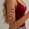 New Fashion 8 Colors Exquisite Trendy Flower Open Cuff Armlet Women Sexy Oil Drip Craft Floral Adjustable Arm Bracelet Jewelry
