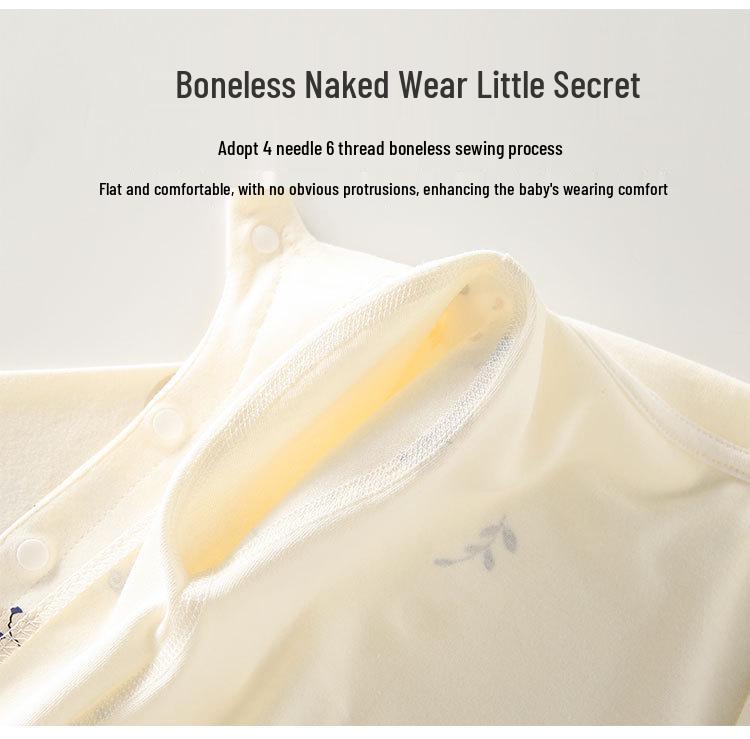 Children's Spring & Autumn High-Waist Belly Protection Underwear Set - Boneless Split Top & Trousers