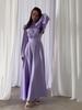 2024 Elegant Solid Color Waist-Cinching Breathable Summer Long-Sleeved Dress