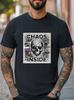 Chaos Inside Skull T-Shirt Grunge Distorted Glitch Unisex Casual T-shirt
