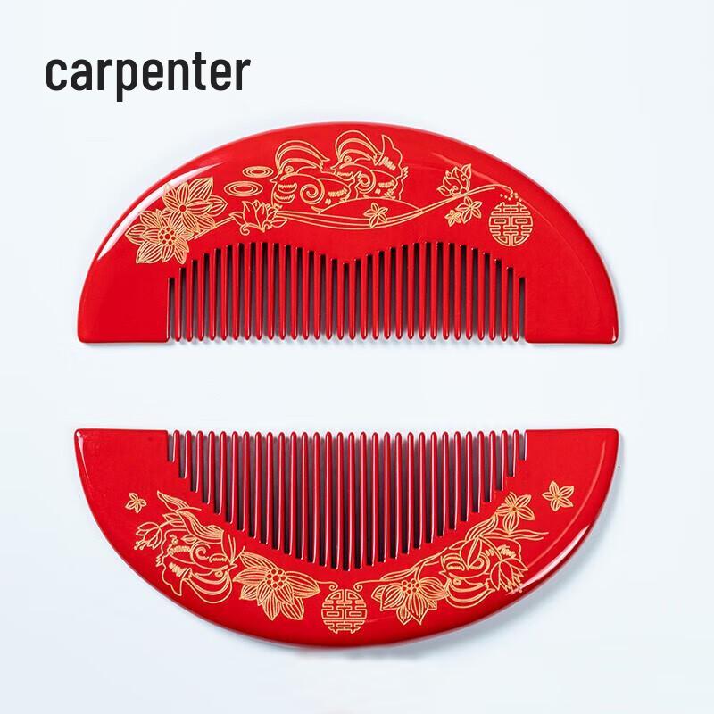 Tan Mujiang Hand-Painted Lacquer Art Wooden Comb