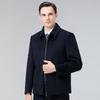 Men's Double-Sided Wool Jacket with Winter Down Liner for Middle-Aged Dads