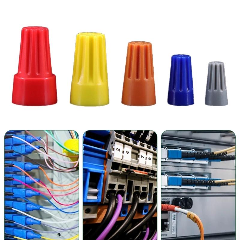 Wire Caps Connectors with Steel Spring for Stable Connection 300pcs Easy Twist On Ribbed Caps Electrical Wire Connection