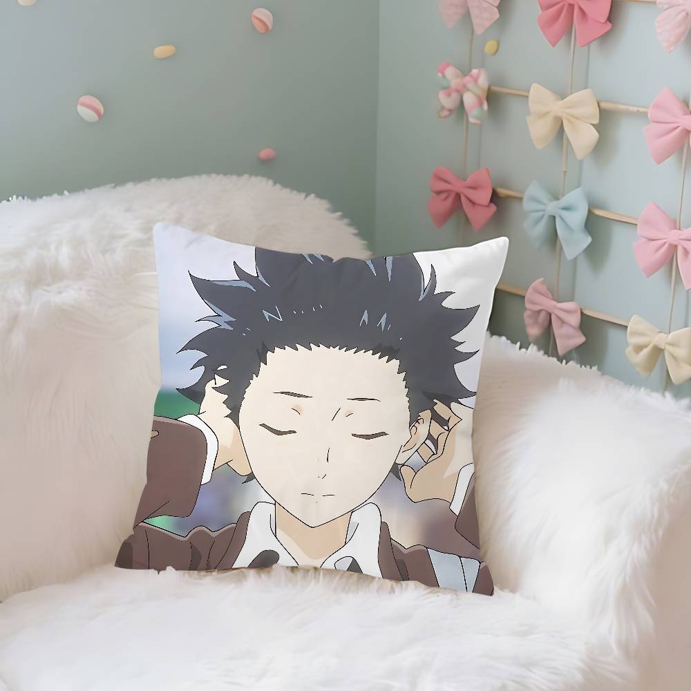 Anime A S-Silents-Voices Pillow Case Cushion Cover Soft Cute Throw Pillow Case For Car Sofa Pillowcase Polyester With Zipper