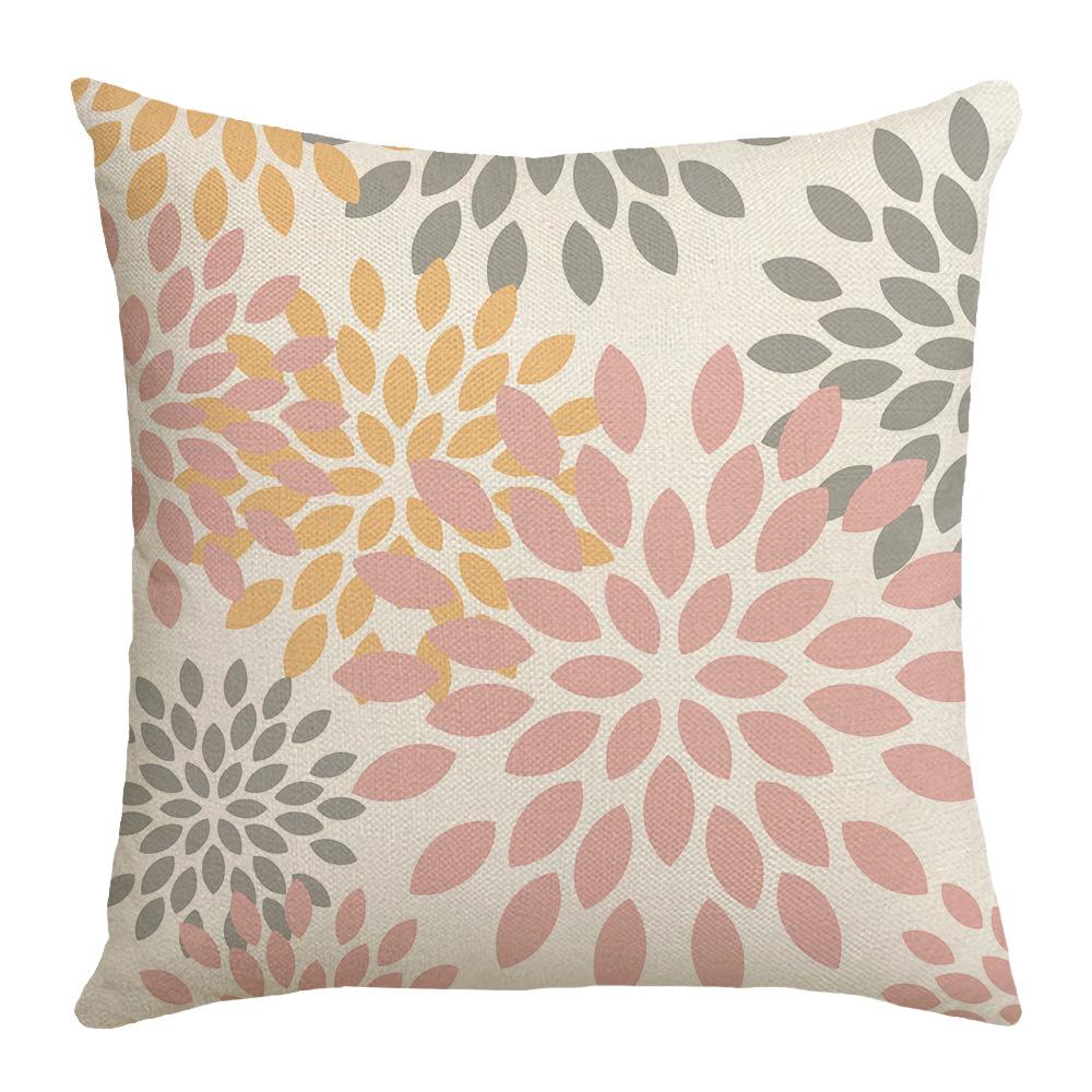 New Style Pillowcase Nordic Simple Geometric Bohemian Pink and Gray Text Sofa Pillowcase