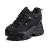Inner heightening dad shoes women's spring 9.5 muffin thick-soled breathable leather casual small sneakers