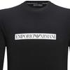 Emporio Armani FW23 Solid Logo Print Crew Neck Long Sleeve T-Shirt Men Tops Black 111023-3F517-0020