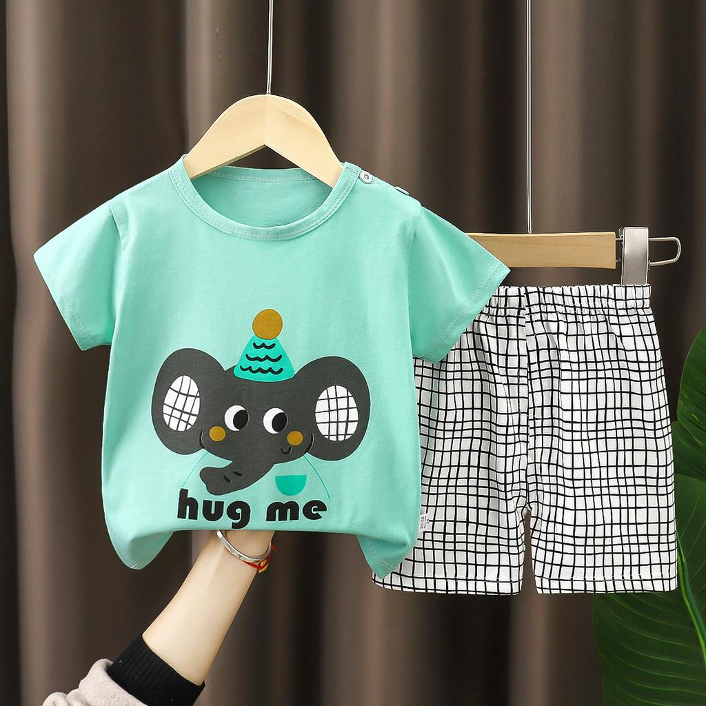 Children's Cotton T-shirt Set - Summer Boys' Casual Short-sleeved Shorts 2-piece Set