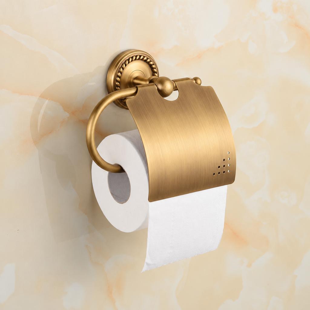 Luxury Copper Bathroom Accessories Set Vintage Wall Mounted Towel Rack Bar Toilet Paper Holder Soap Dish Robe Hook Hardware Set