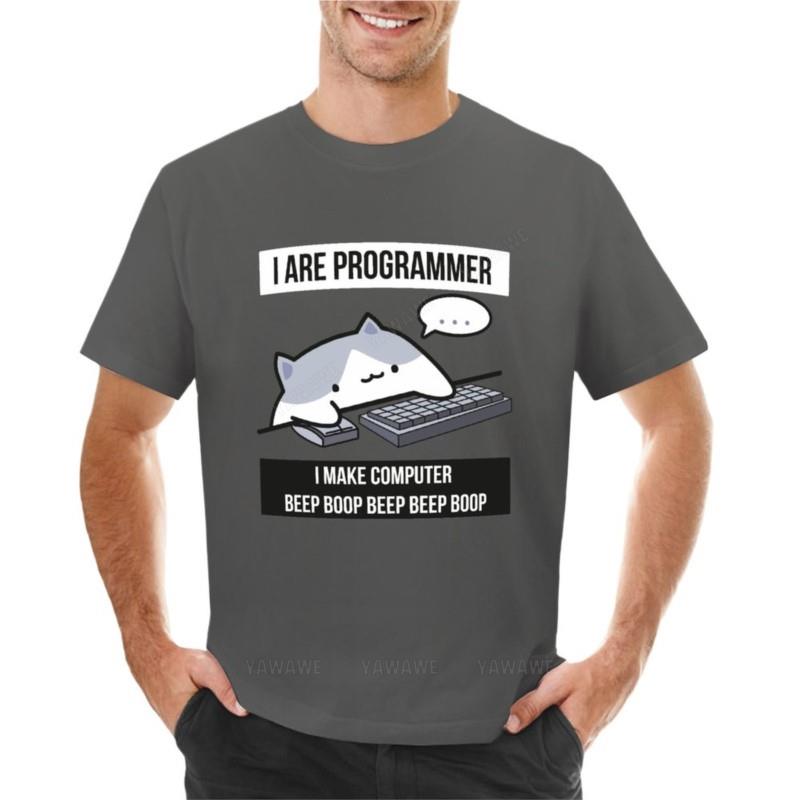Unisex Tshirts Boys White Black Tops I Are Programmer (Cat Programmer) Tshirt Anime Clothes Sports Fan Tshirts Unisexs T Shirts