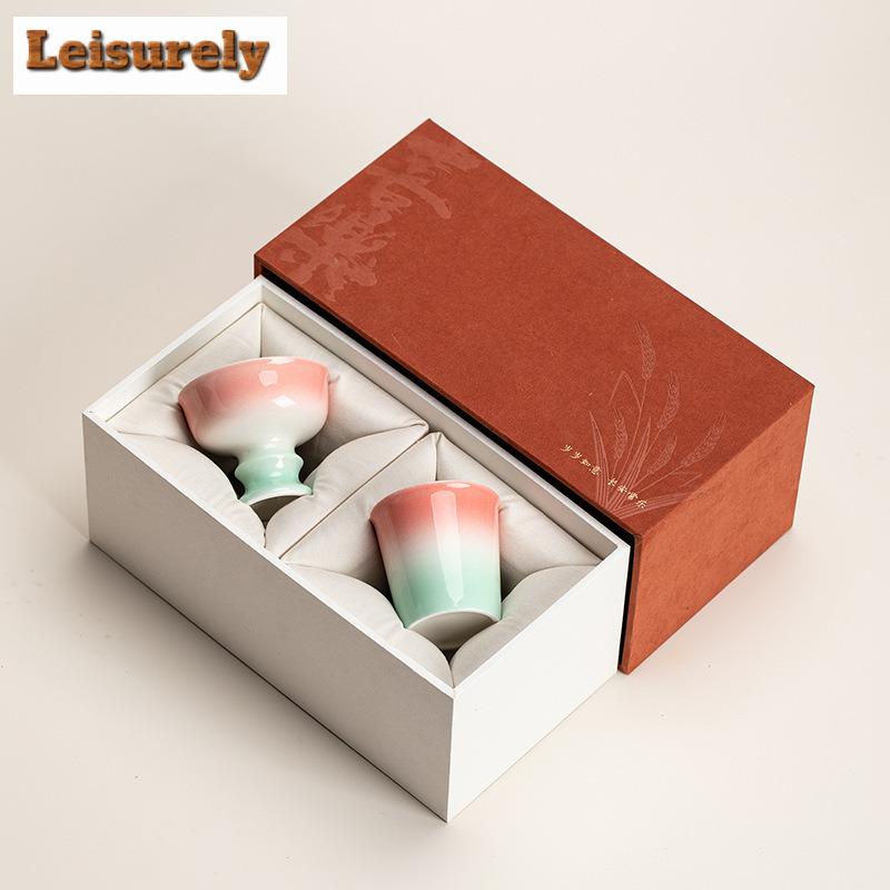 White Blue Underglaze Red Teacup Zen Tea Bowl Cute Cup Tea-tasting Meditation Cup Jianzhan Master Cups Tea Services Supplies