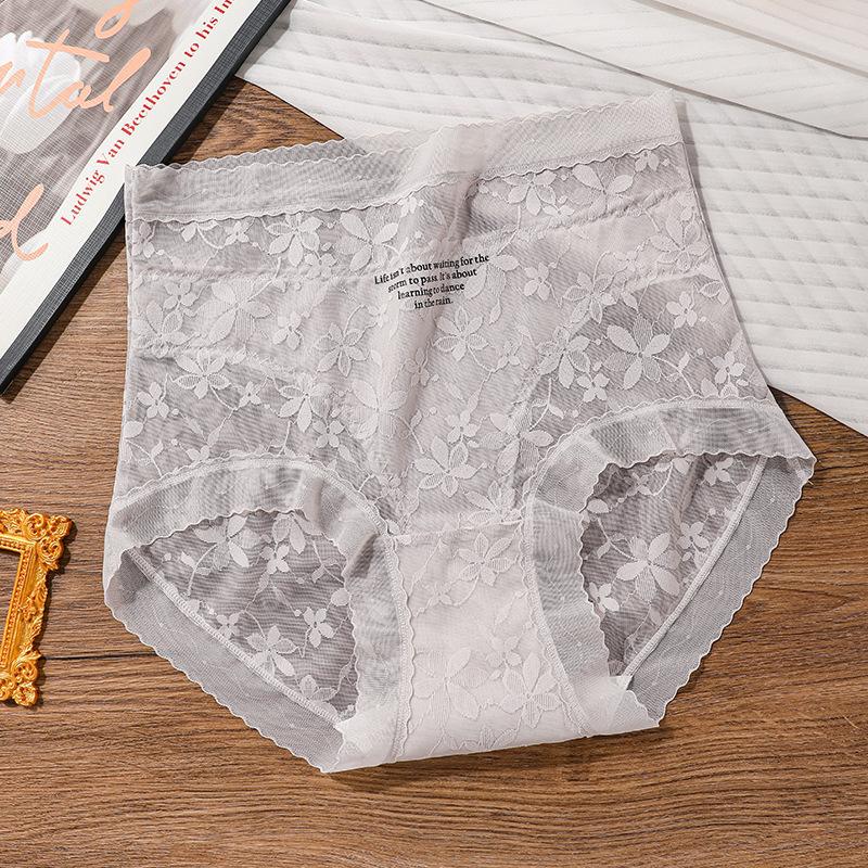 Ladies Spring and Summer Lace Sexy High Bounce Comfortable Not To Pull The Hip Antibacterial Crotch Underwear