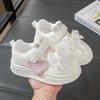 Girls' Sneakers Spring and Autumn New Children's White Shoes Leather Panel Shoes Flat Breathable Running Shoes Trendy
