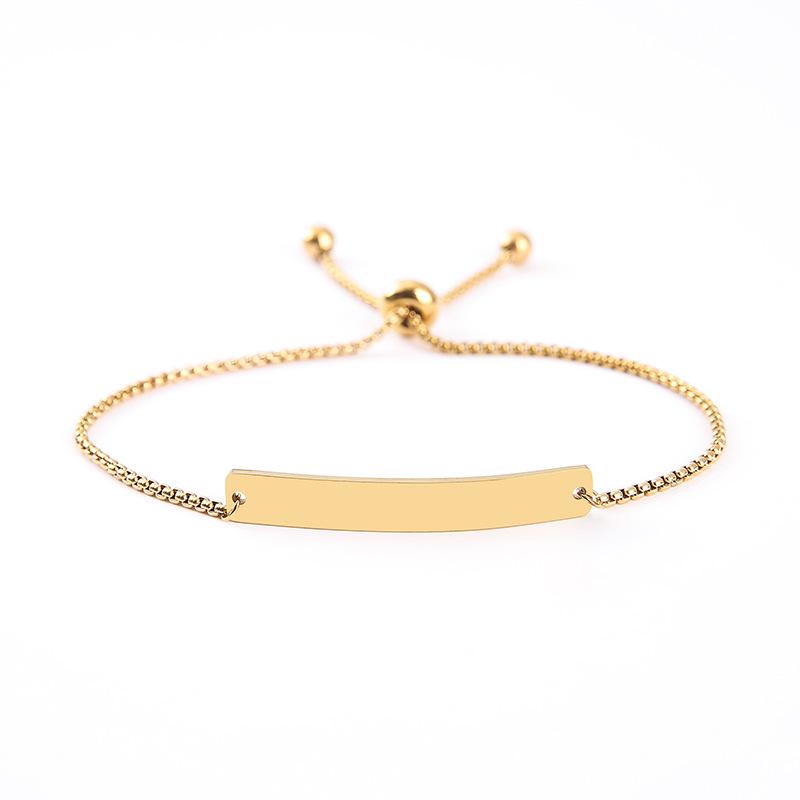 Adjustable Stainless Steel Butterfly Heart Engraving Bracelet