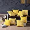 45x45cm Yellow Geometric Cotton Embroidery Sofa Cushion Cover Home Living Room Decoration