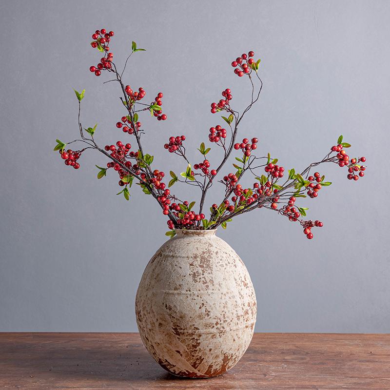 Wabi-Sabi Style Jingdezhen Ceramic Vase - Retro Coarse Pottery Centerpiece Jar