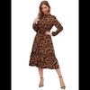 Dress Single-Breasted Lace Up Mandarin Collar Dress