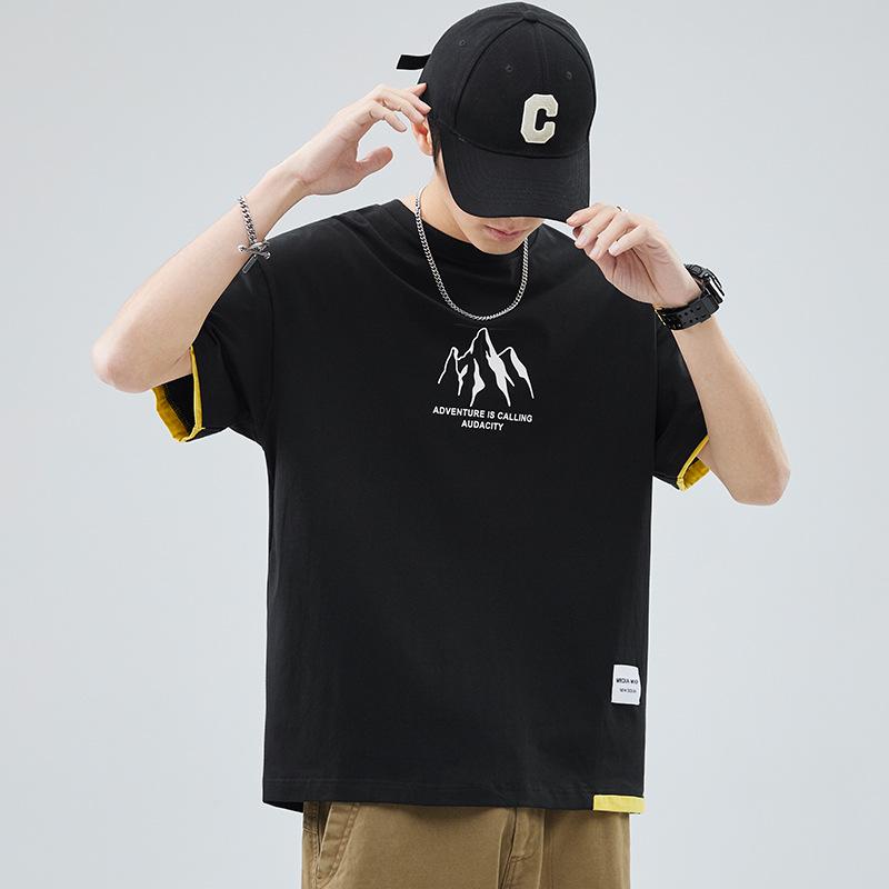 Men's Casual White Short-Sleeve Summer T-Shirt