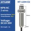 M12 3 Wire Inductive Proximity Sensor DC10-30V NPN PNP NO NC 2m Cable Metal Switch