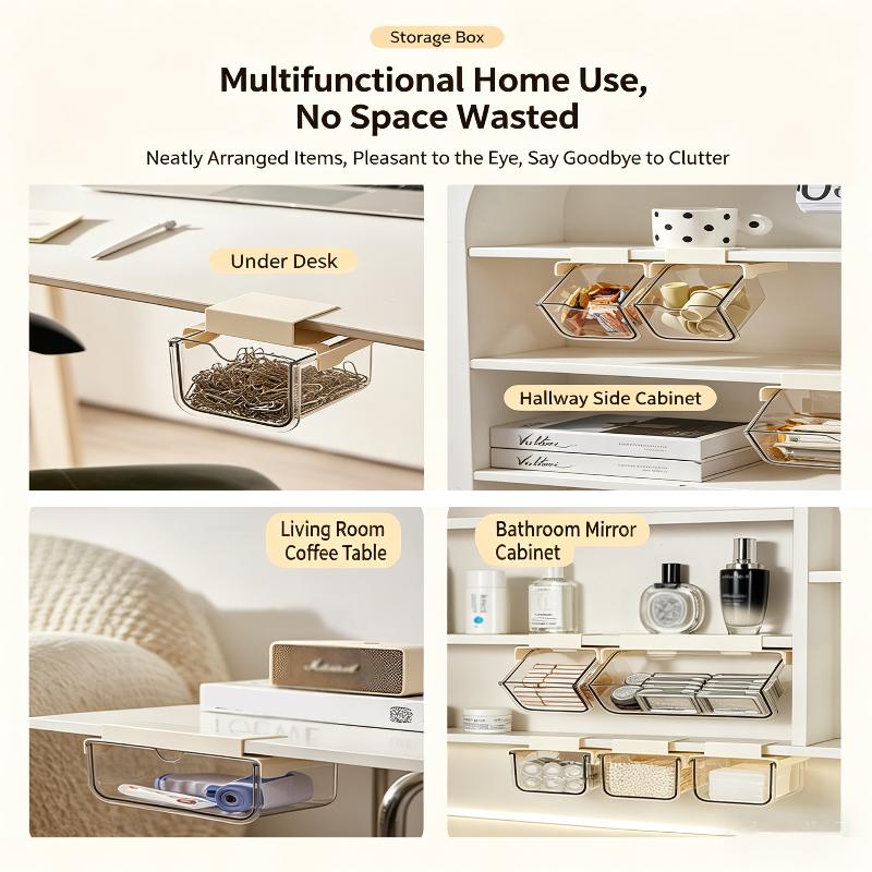 Drawer Storage Box Bathroom Transparent Suspended Cotton Swab Storage Box Under The Mirror Cabinet Pull-Out Storage Case