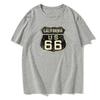 New Summer Men's American Retro T-shirt Hip-hop Fashion Casual Personality 66 Design Short-sleeved Daily Clothing