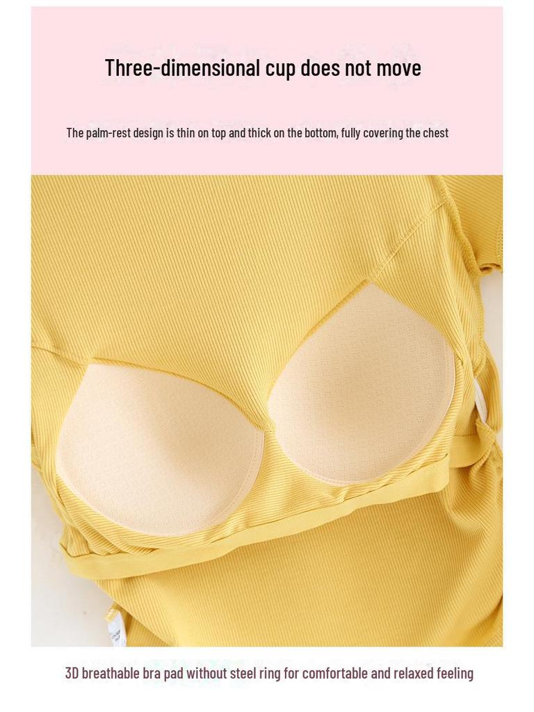 Women's Slim High Collar Short Sleeve T-Shirt with Chest Pads