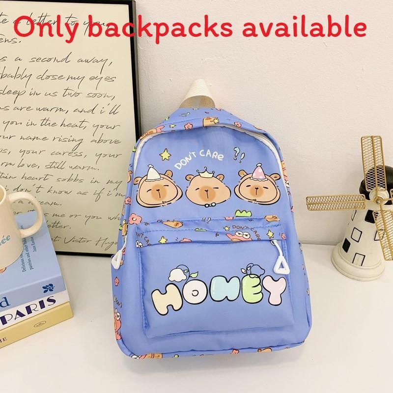 Themed Capybara Childrens Backpack With Letter And Cartoon Print For Use School