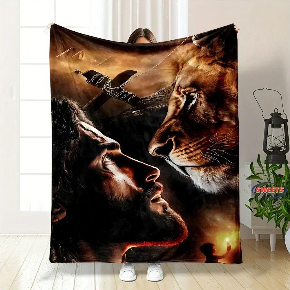 Nr. 2 6 Größen Barmherziger Jesus Christlicher Gott Flanell Kunstdecke, Sofabettdecke Vier Jahreszeiten Weiche Flauschige Steppdecke Flanell Überwurf