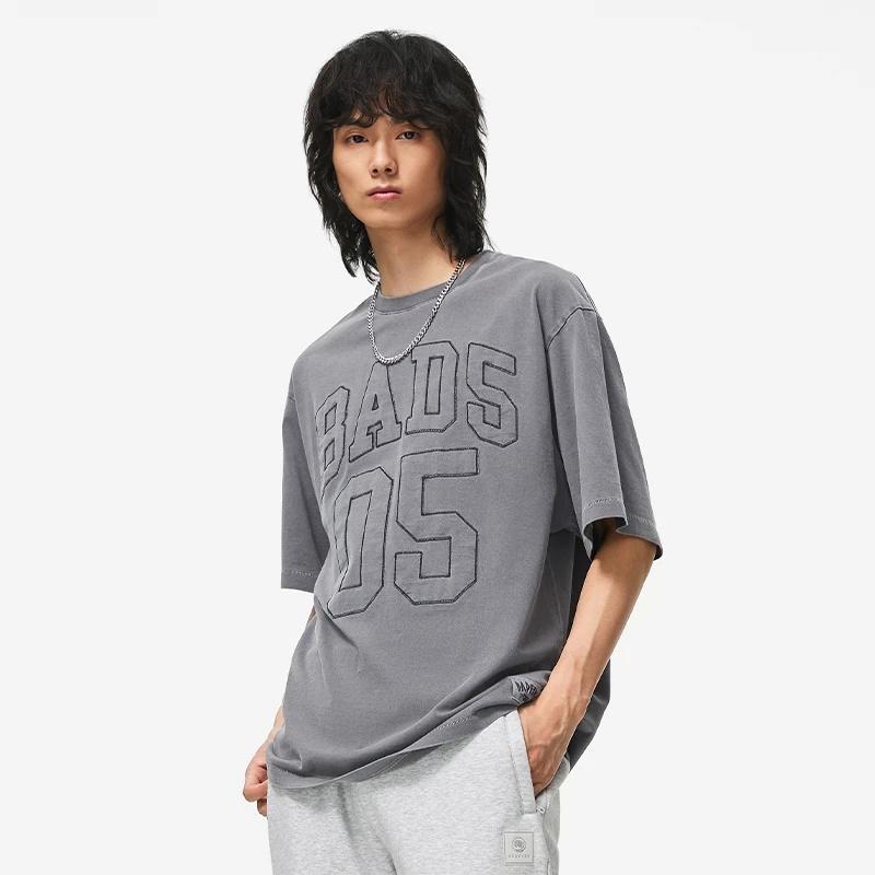 Li-Ning BadFive Logo Number Loose Fit T-shirt 'Washed Black' Men's AHST293-3