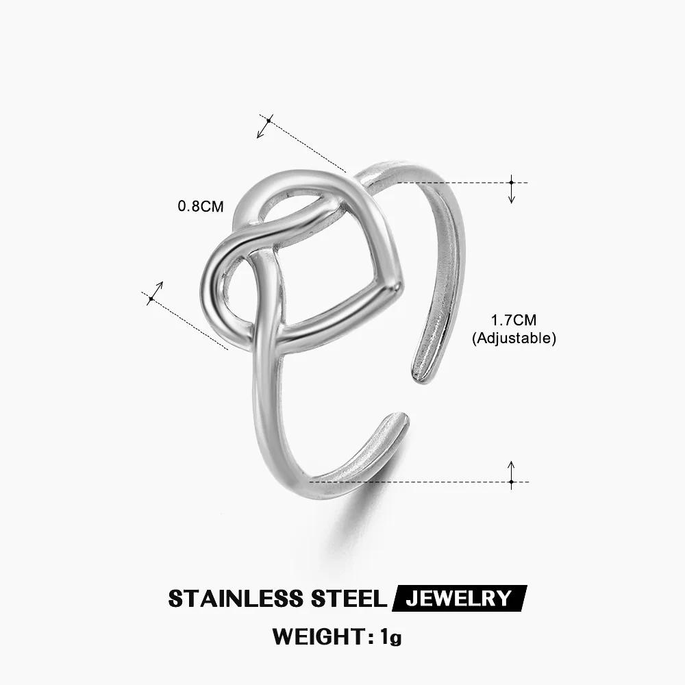 

Classic Simple Gold Color Stainless Steel Line Heart Couple Rings for Women Men Exquisite Fashion Adjustable Finger Zircon Gift resizable медный