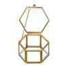 High-End Hexagonal Ring Box, Gold And Jewelry Accessory Box, Golden Glass Luxurious And Retro Jewelry Storage Box