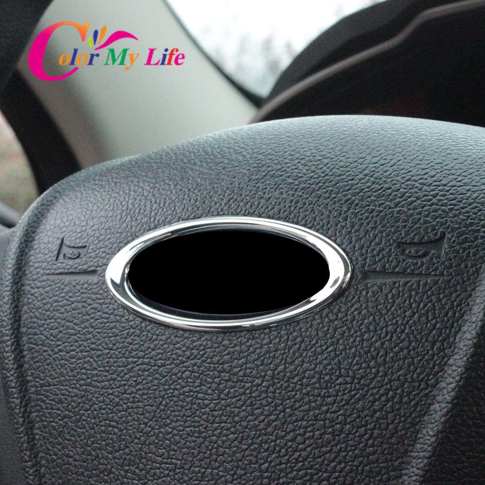 Autocolante decorative pentru acoperirea volanului auto ABS cromat pentru Ford C-Max Cmax C Max 2011 - 2014