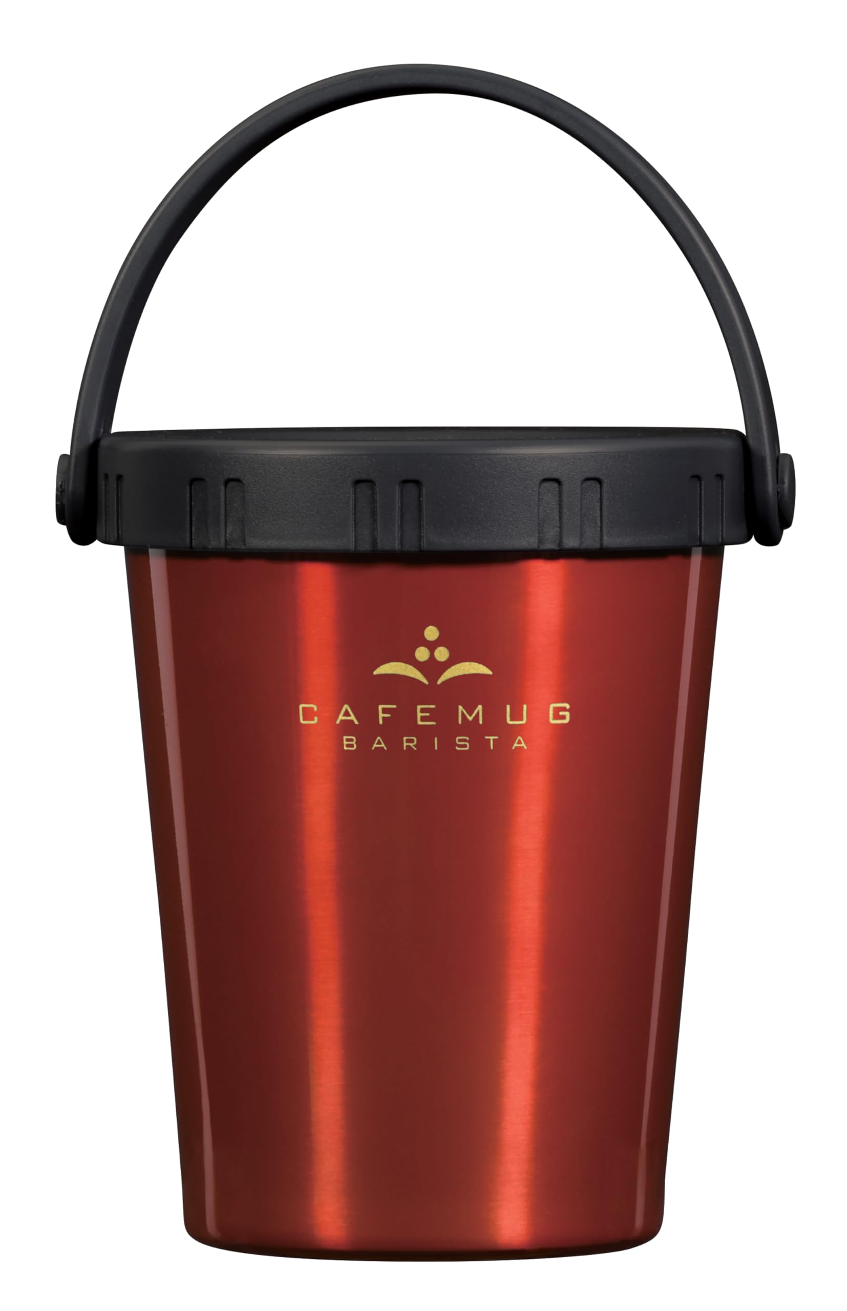 Pearl Metal Tumbler with Cafe Mug Coffee Handle, 300ml, Barista, Cherry, HC-526