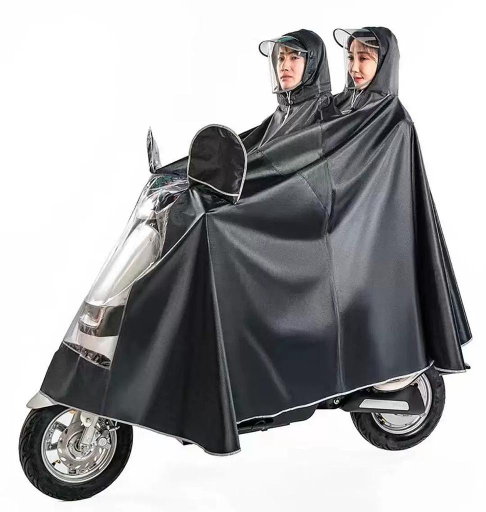 New Electric Bike Raincoat Poncho Double Adult Long Full Body Rainproof Thickened Extra Large Motorcycle Battery Car Special