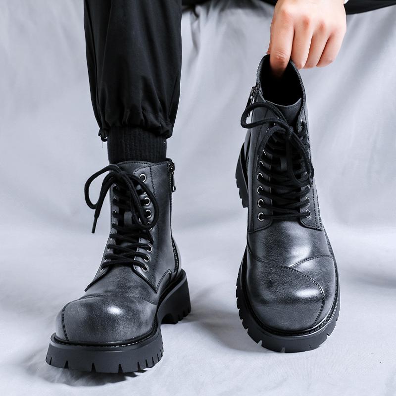 Fashion Casual thick soled men's boots Classic and trendy fashion design style Daily Business Office Outdoor shoes for autumn and winter