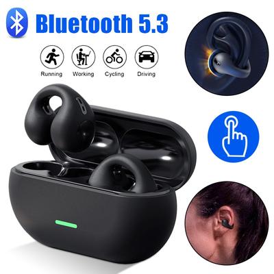 Bluetooth Headset 5.3 Bezdrátová sluchátka s kostním vedením Klip na ucho Hudba Potlačení hluku HD hovor Sportovní Herní Sluchátko