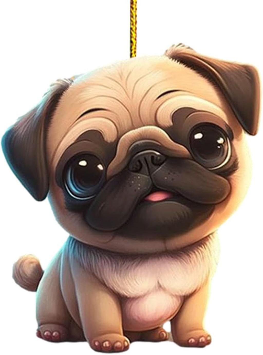 Adorable 2023 Christmas Dog Series Acrylic Christmas Tree Ornament For Car Decoration 3