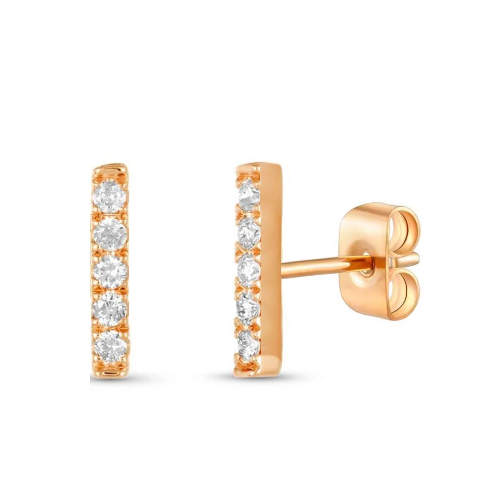 

Rose Gold Minimalist Small Zirconia Stud Earrings for Women Fashion Flat Bar Earrings Fine Jewelry Gift