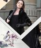 Women's 40cm Long Leather Touchscreen Gloves, Sheepskin Velvet Arm Warmers