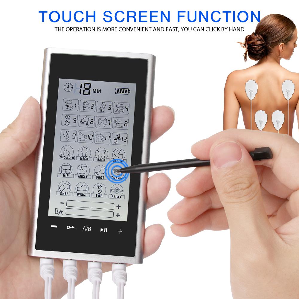 4 Output Channel 24 Modes EMS Eletric Professional Muscle Stimulation Physiotherapy Tens Electrodes Machines Body Massager Pads