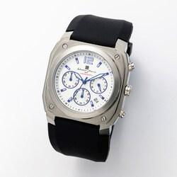 Salvatore Marra Men's Rubber Chronograph Silver/White SM24109-SSWH Wrist Watch