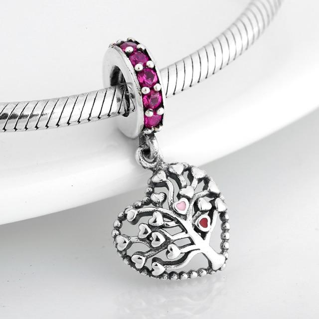 925 Sterling Silver Bead Openwork Sweet Hearts Crown Charms Beads Fit Jiuhao Bracelets Bangles Diy Womens Jewelry